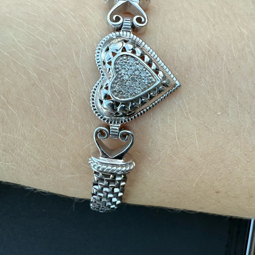 Diamond Silver Heart Bracelet - Picture 4 of 5